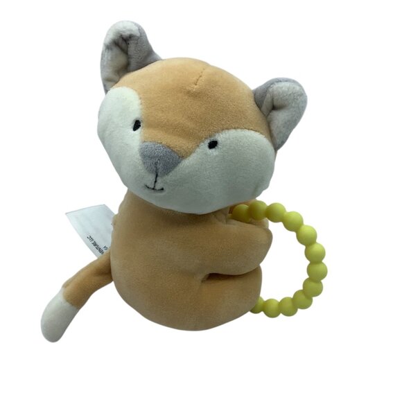 Animal Adventure Fox Baby Plush Toy Teether Teething Ring Stuffed Animal 4.5" - Picture 1 of 6
